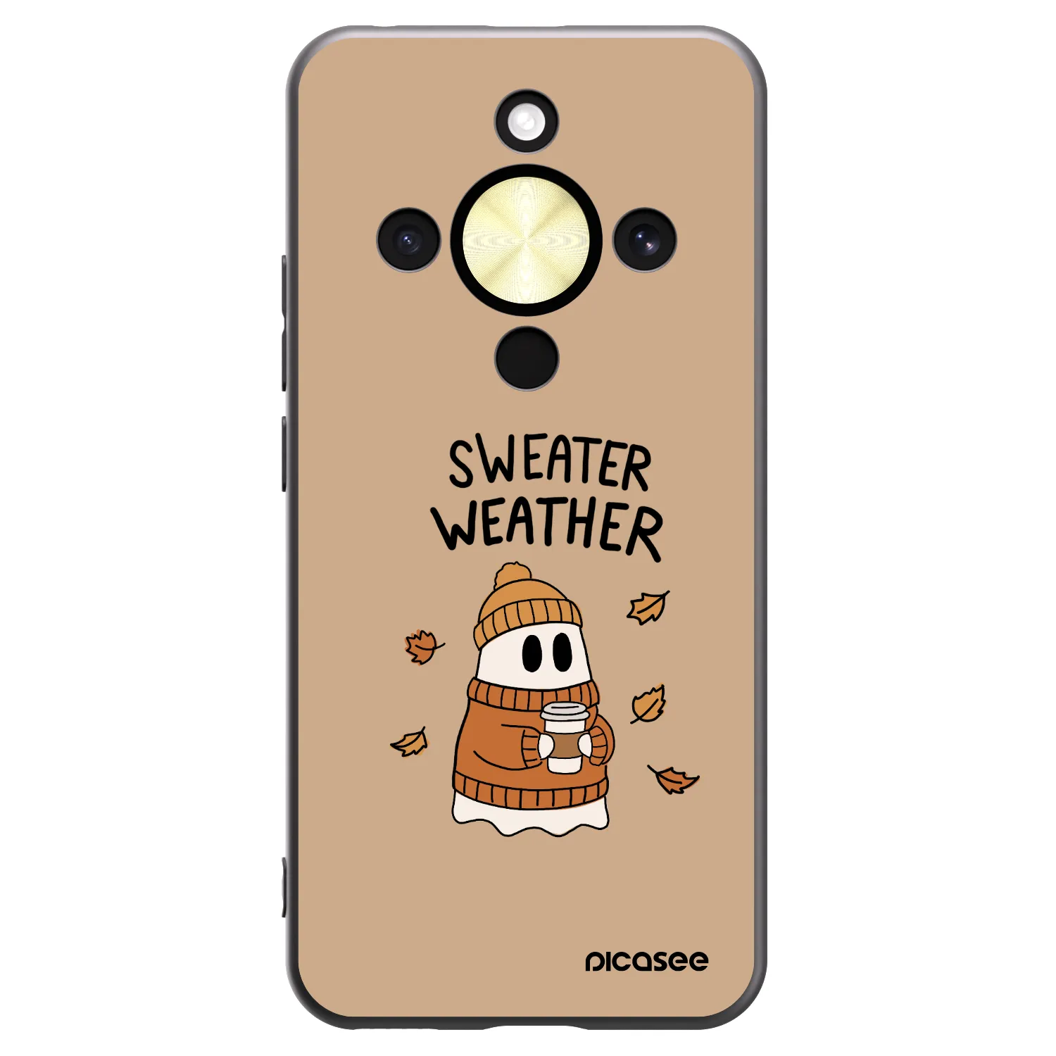Picasee silikonski črni ovitek za Honor Magic8 Lite 5G - Sweater ghost