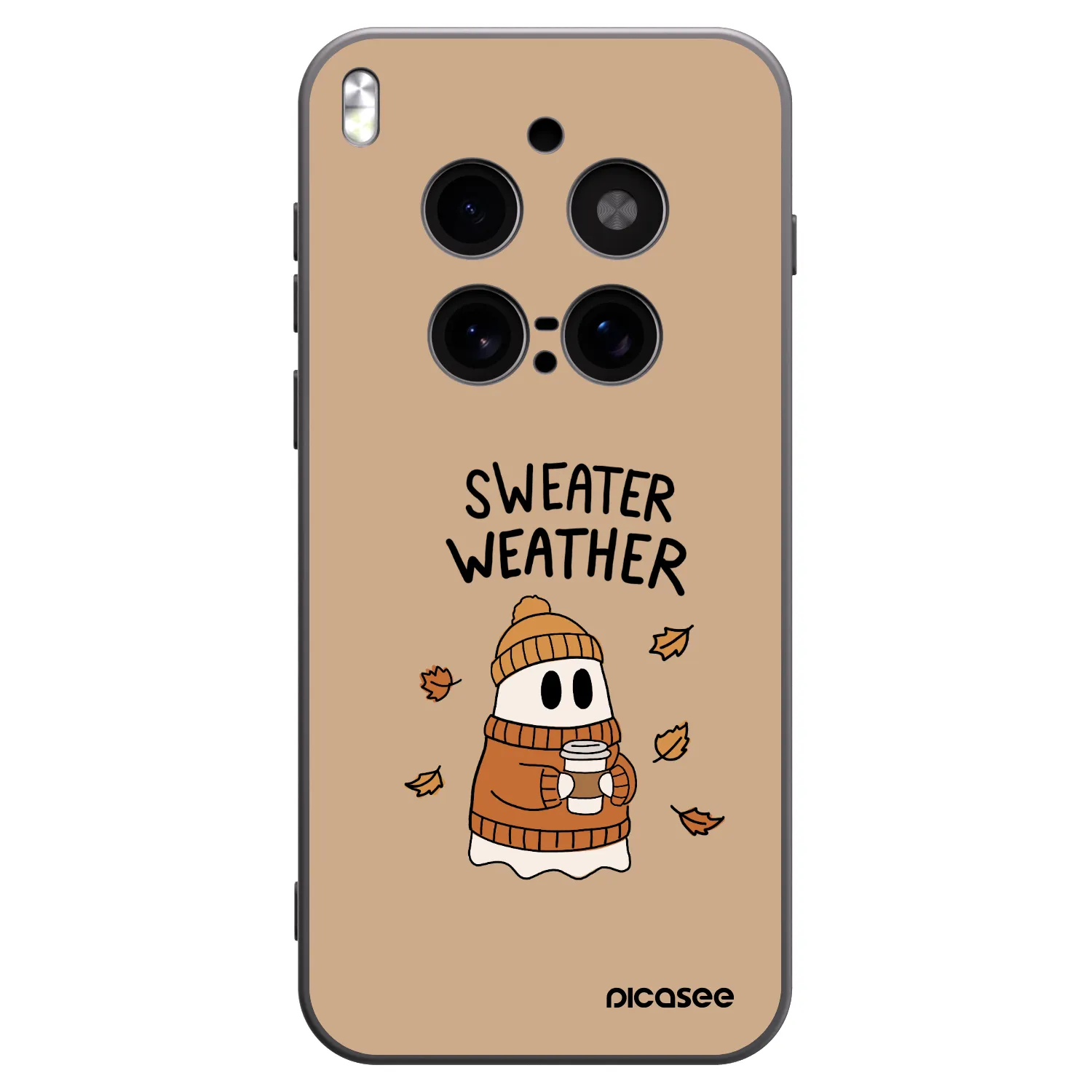 Picasee silikonski črni ovitek za Vivo X300 Pro - Sweater ghost