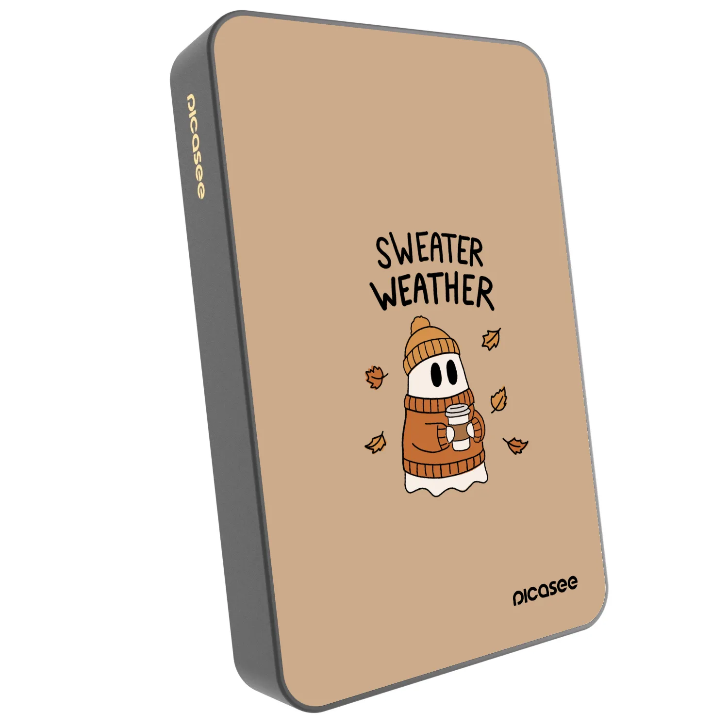 Picasee Prenosna baterija z MagSafe 10 000 mAh Siva - Sweater ghost