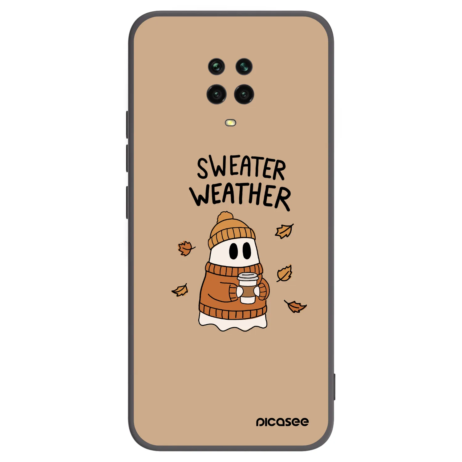 Picasee silikonski črni ovitek za Xiaomi Redmi Note 9 Pro - Sweater ghost