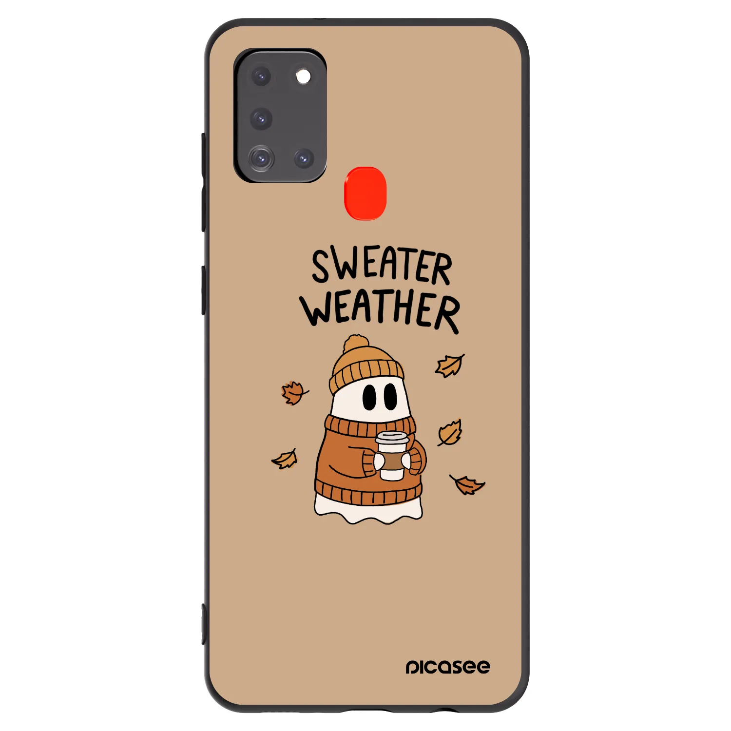 Picasee silikonski črni ovitek za Samsung Galaxy A21s - Sweater ghost