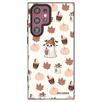 Picasee silikonski črni ovitek za Samsung Galaxy S22 Ultra 5G - Pumpkin spice