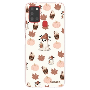 Picasee silikonski prozorni ovitek za Samsung Galaxy A21s - Pumpkin spice