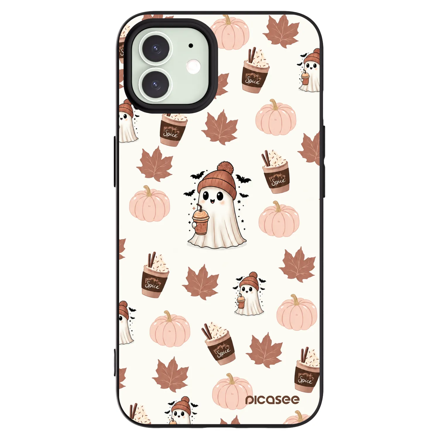 Picasee silikonski črni ovitek za Apple iPhone 12 - Pumpkin spice