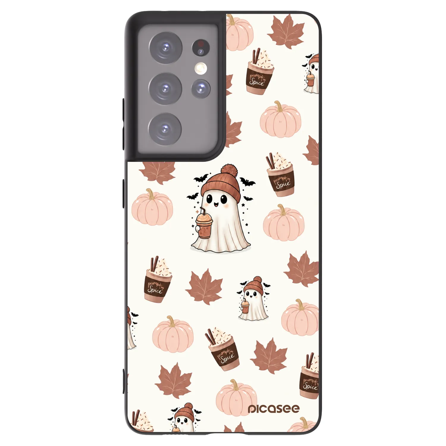 Picasee silikonski črni ovitek za Samsung Galaxy S21 Ultra 5G G998B - Pumpkin spice