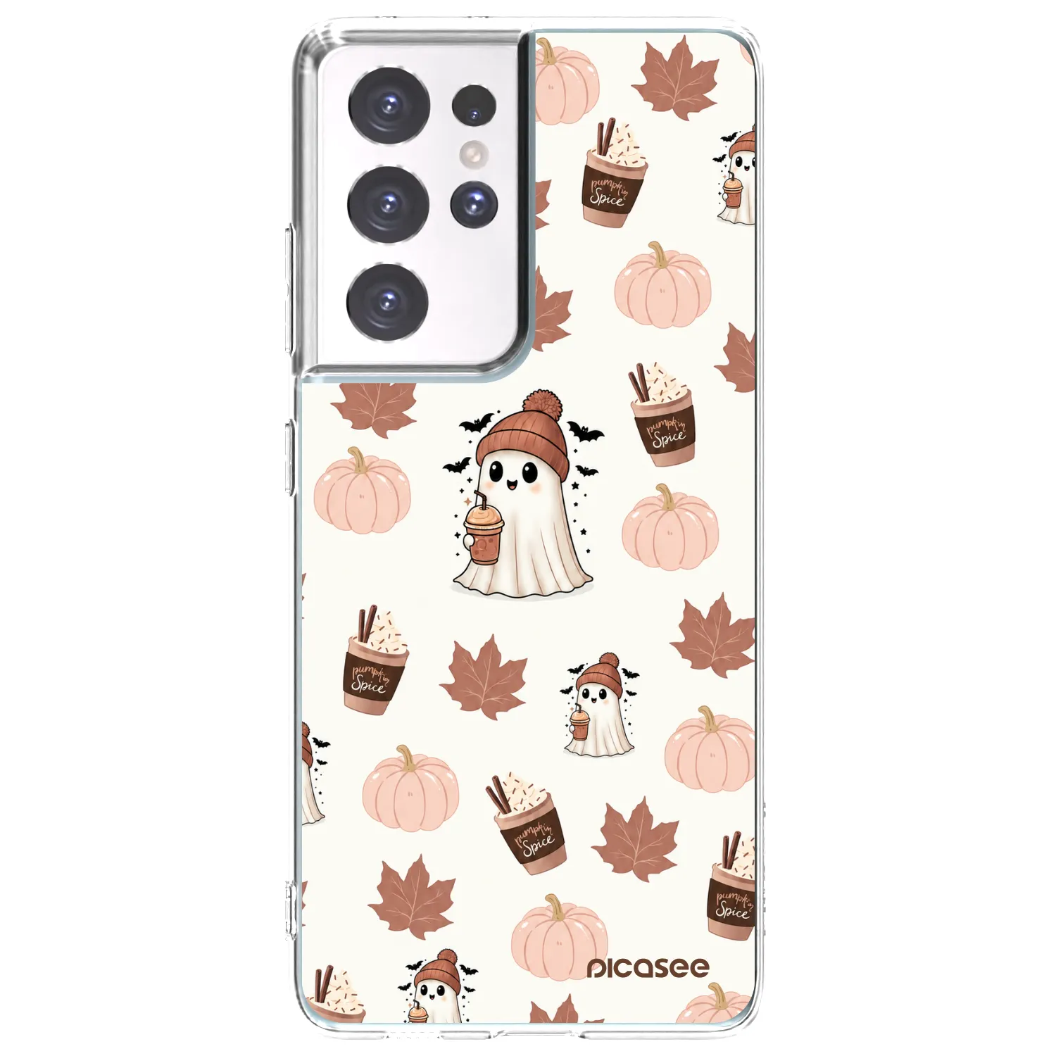 Picasee silikonski prozorni ovitek za Samsung Galaxy S21 Ultra 5G G998B - Pumpkin spice