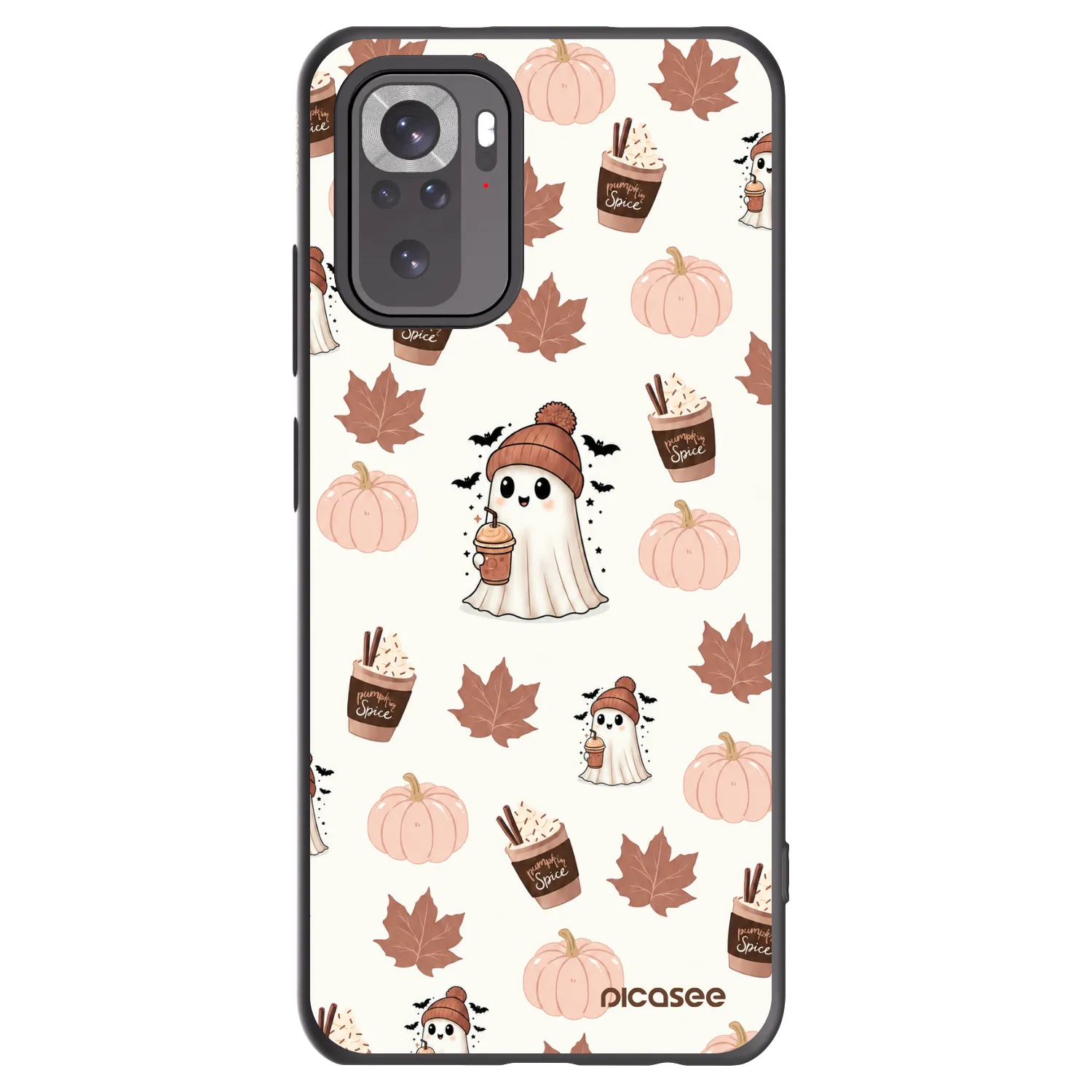 Picasee silikonski črni ovitek za Xiaomi Redmi Note 10 - Pumpkin spice