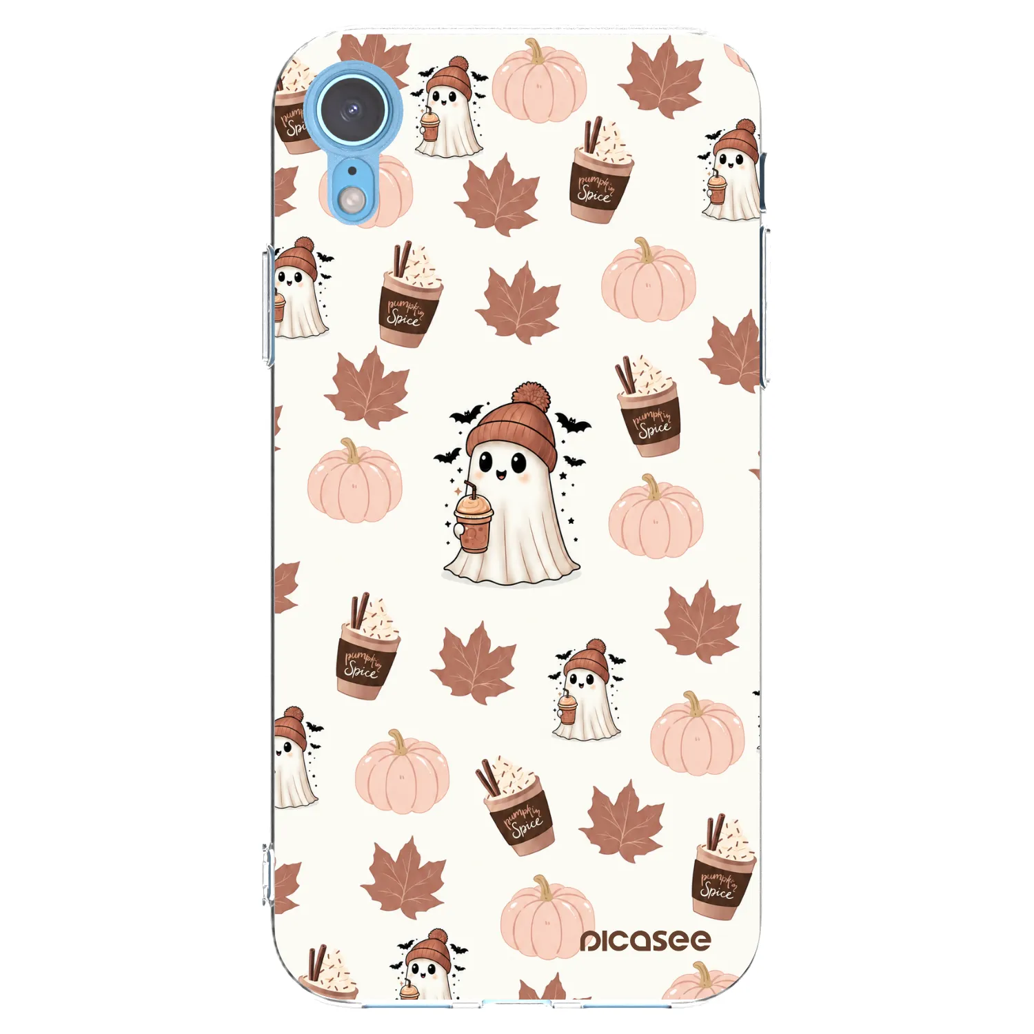 Picasee silikonski prozorni ovitek za Apple iPhone XR - Pumpkin spice