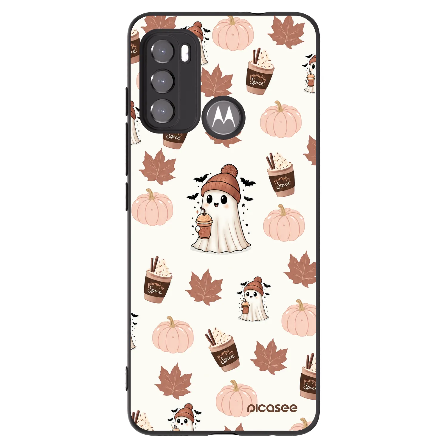 Picasee silikonski črni ovitek za Motorola Moto G60 - Pumpkin spice