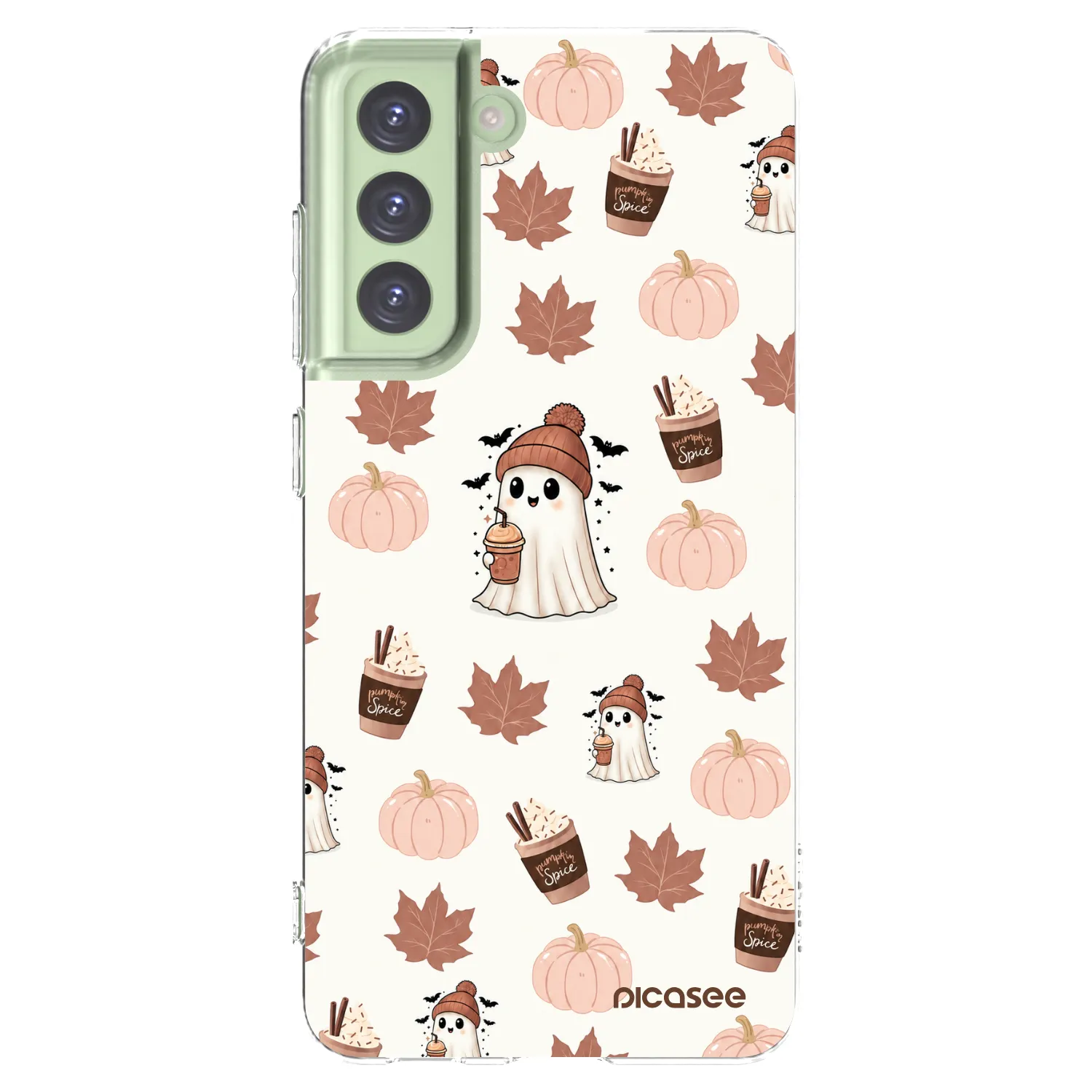 Picasee silikonski prozorni ovitek za Samsung Galaxy S21 FE 5G - Pumpkin spice