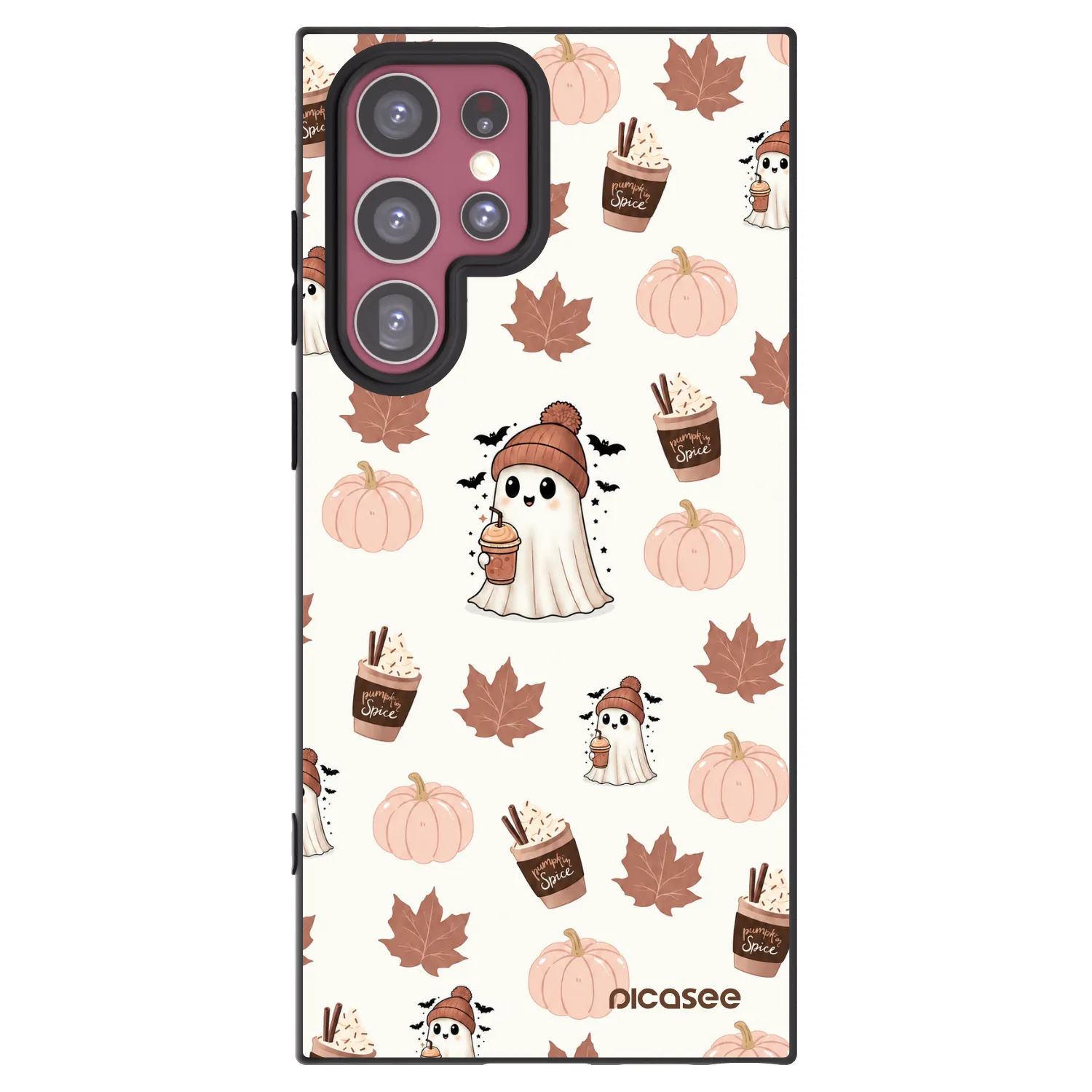 Picasee silikonski črni ovitek za Samsung Galaxy S22 Ultra 5G - Pumpkin spice