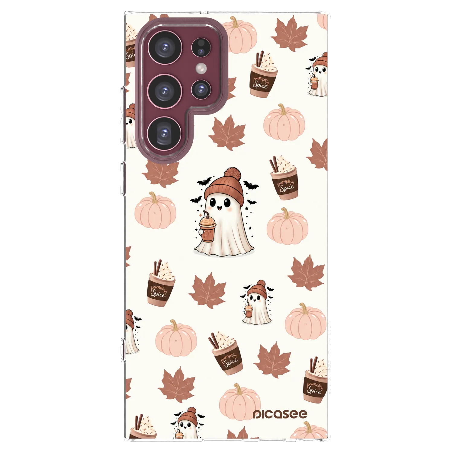 Picasee silikonski prozorni ovitek za Samsung Galaxy S22 Ultra 5G - Pumpkin spice