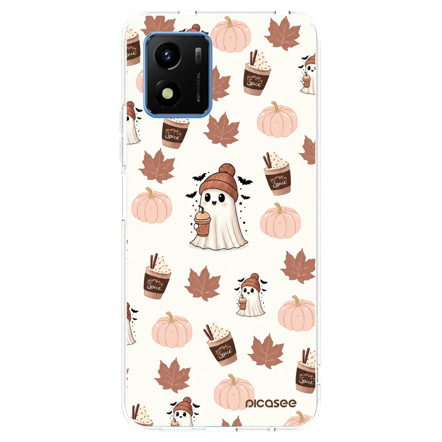 Picasee silikonski prozorni ovitek za Vivo Y01 - Pumpkin spice