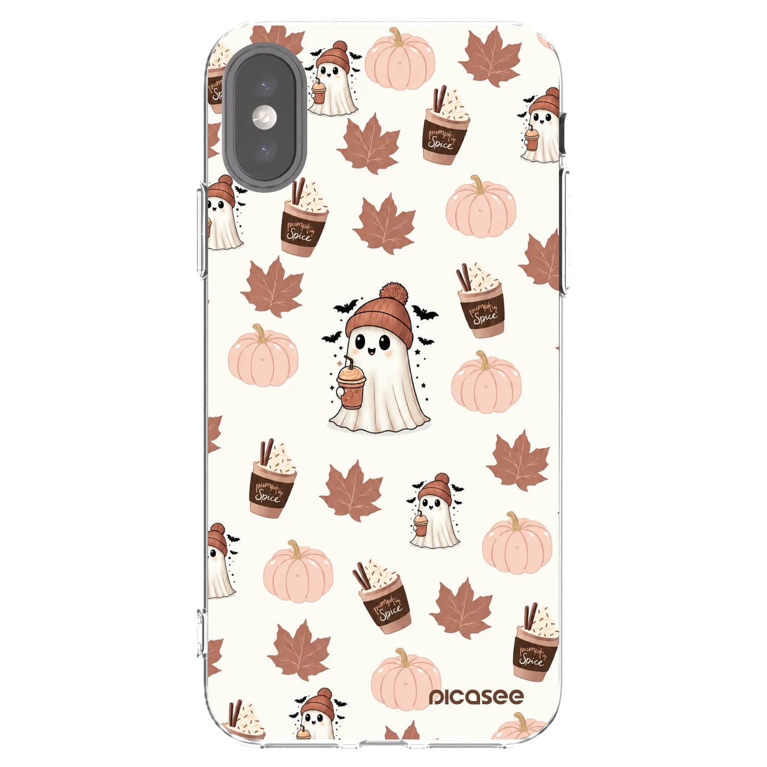 Picasee silikonski prozorni ovitek za Apple iPhone X/XS - Pumpkin spice