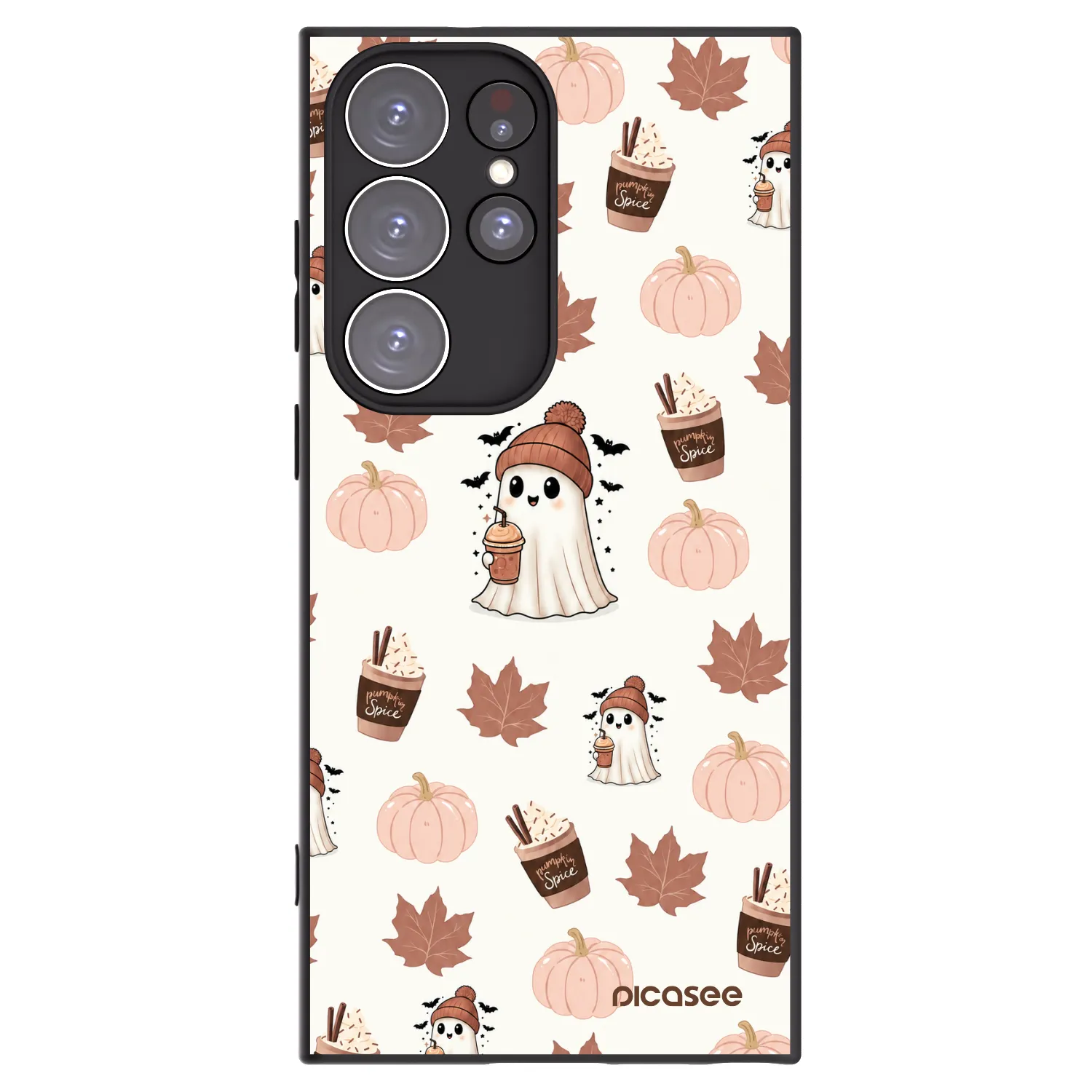 Picasee silikonski črni ovitek za Samsung Galaxy S23 Ultra 5G - Pumpkin spice