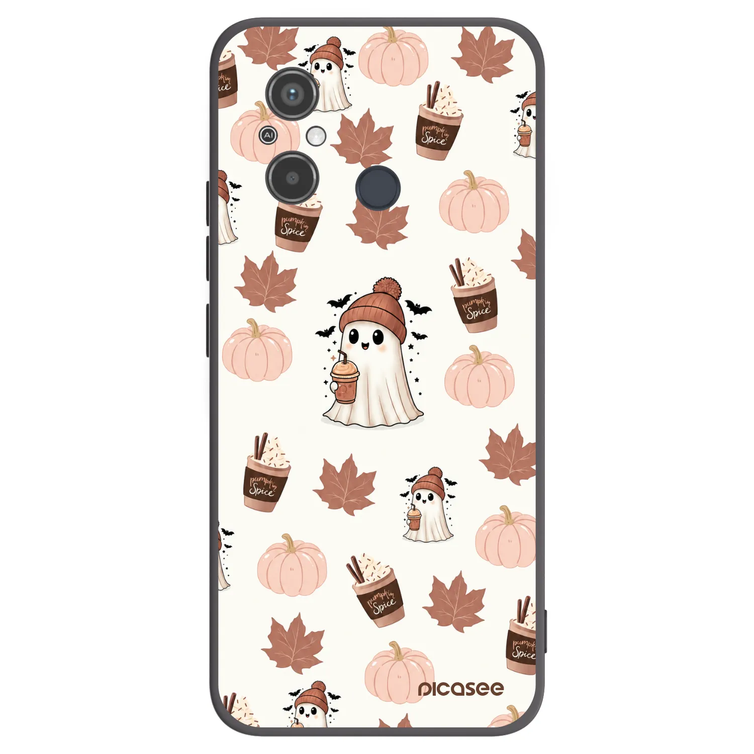 Picasee silikonski črni ovitek za Xiaomi Redmi 12C - Pumpkin spice