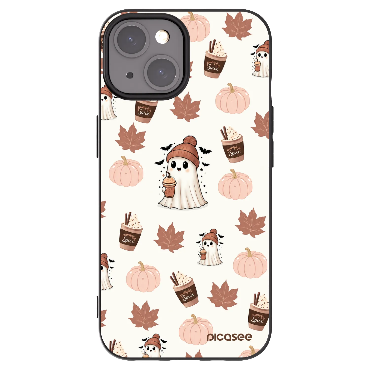 Picasee silikonski črni ovitek za Apple iPhone 15 - Pumpkin spice