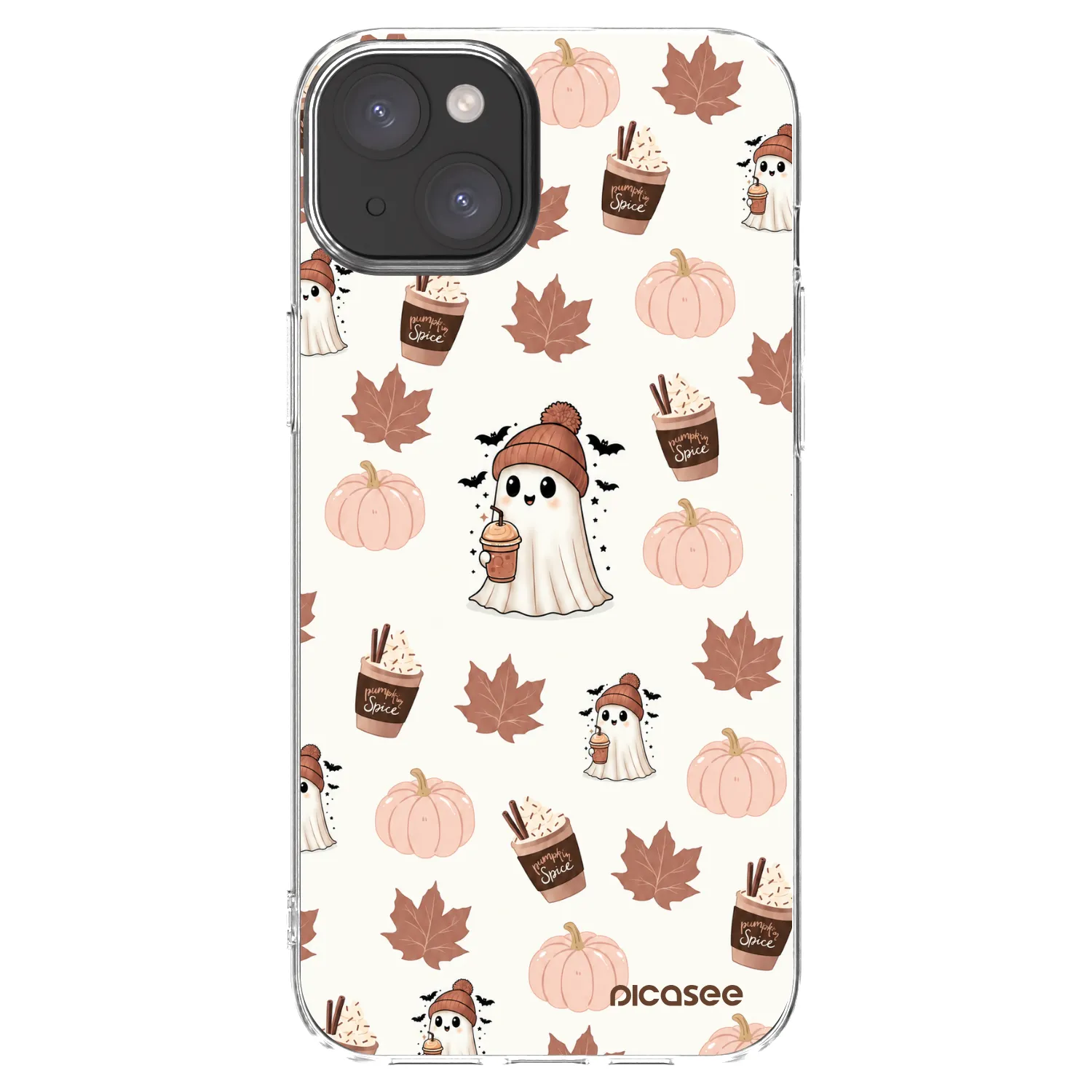 Picasee silikonski prozorni ovitek za Apple iPhone 15 Plus - Pumpkin spice