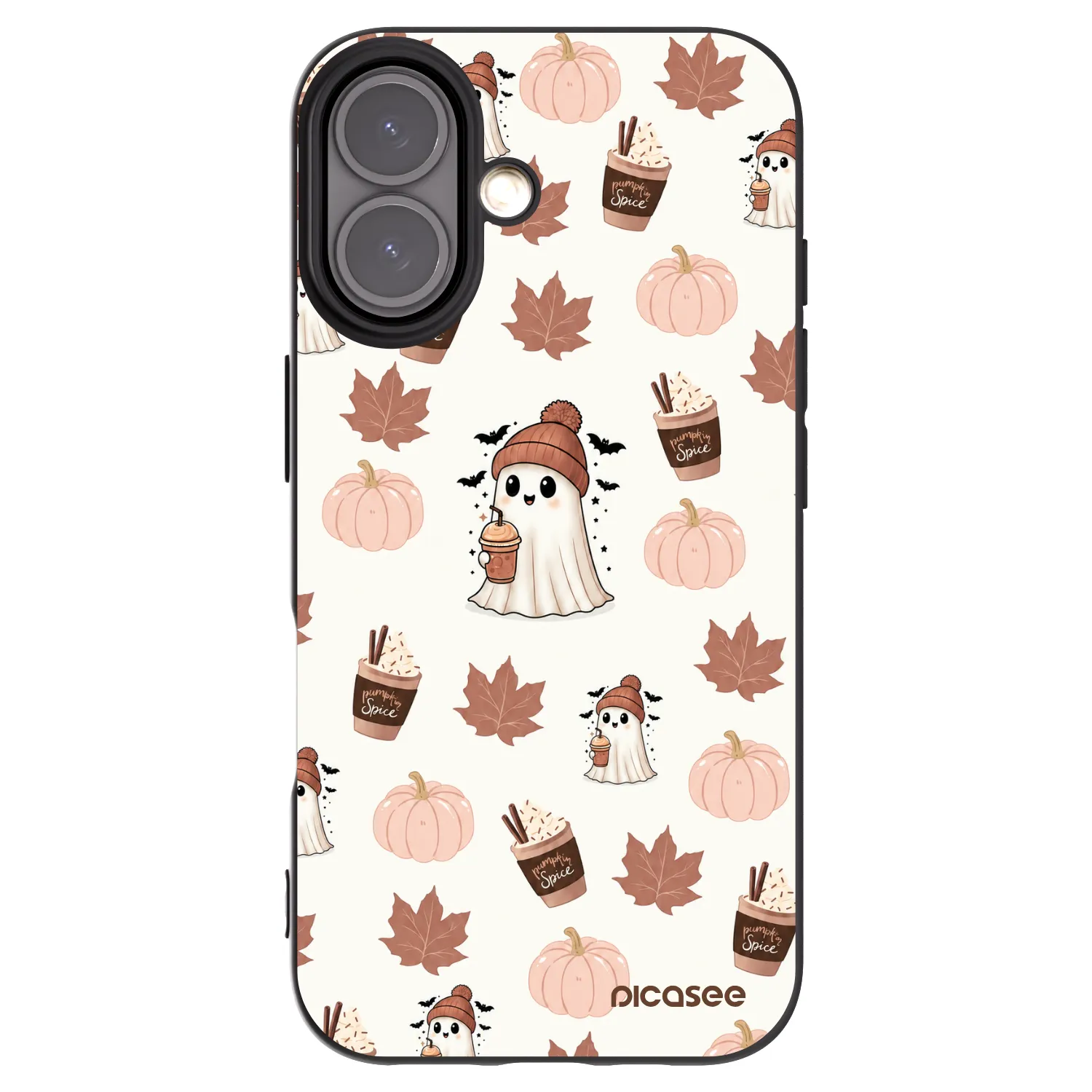 Picasee silikonski črni ovitek za Apple iPhone 16 - Pumpkin spice
