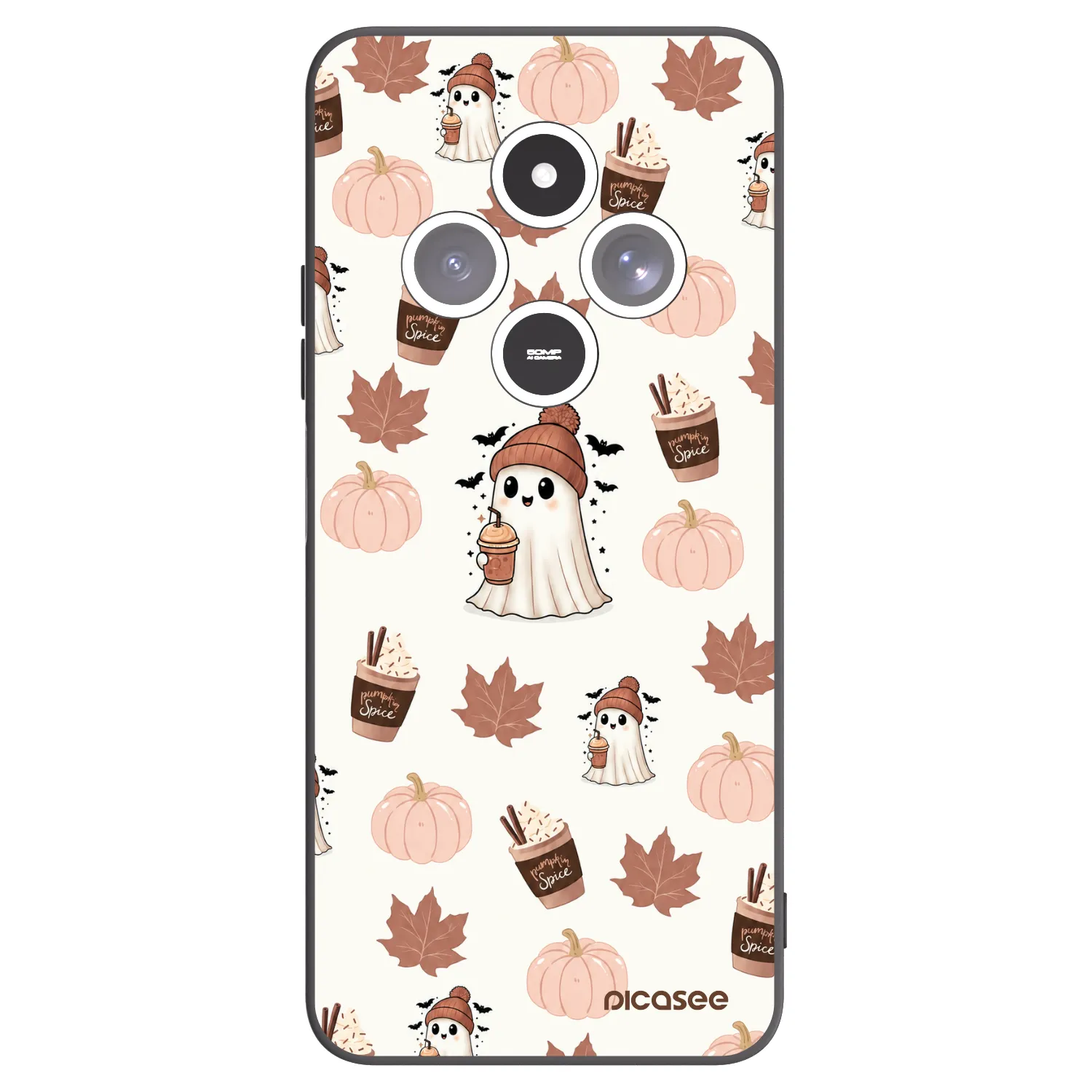 Picasee silikonski črni ovitek za Xiaomi Redmi 14C - Pumpkin spice