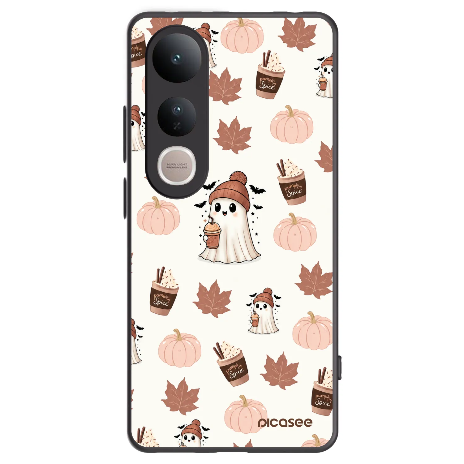 Picasee silikonski črni ovitek za Vivo V50 Lite 5G - Pumpkin spice