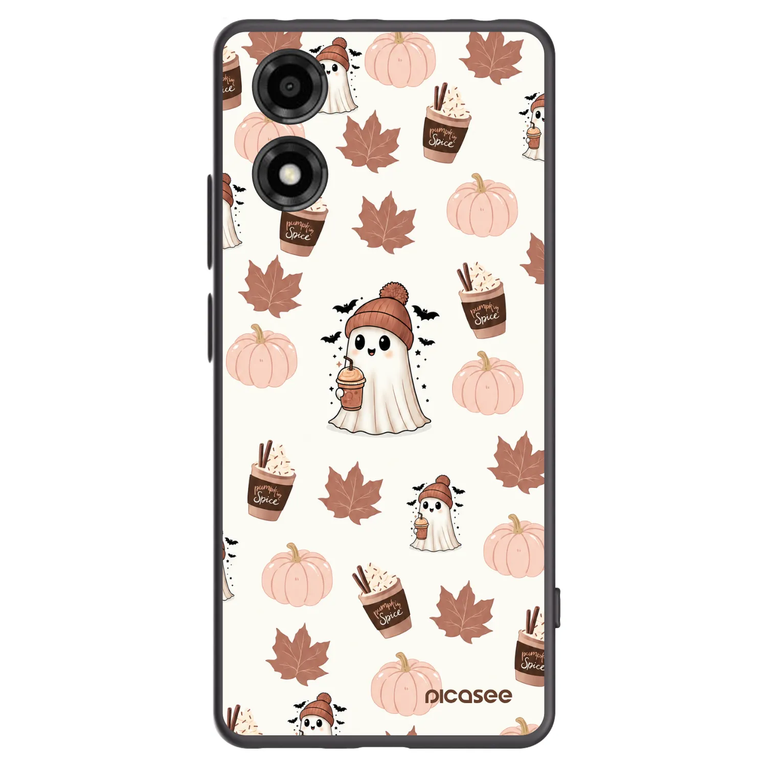 Picasee silikonski črni ovitek za Motorola Moto E14 - Pumpkin spice