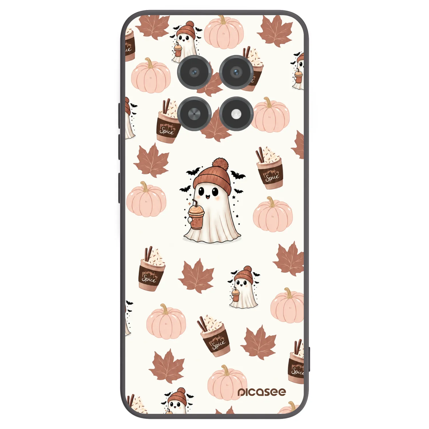 Picasee silikonski črni ovitek za Realme 12X - Pumpkin spice