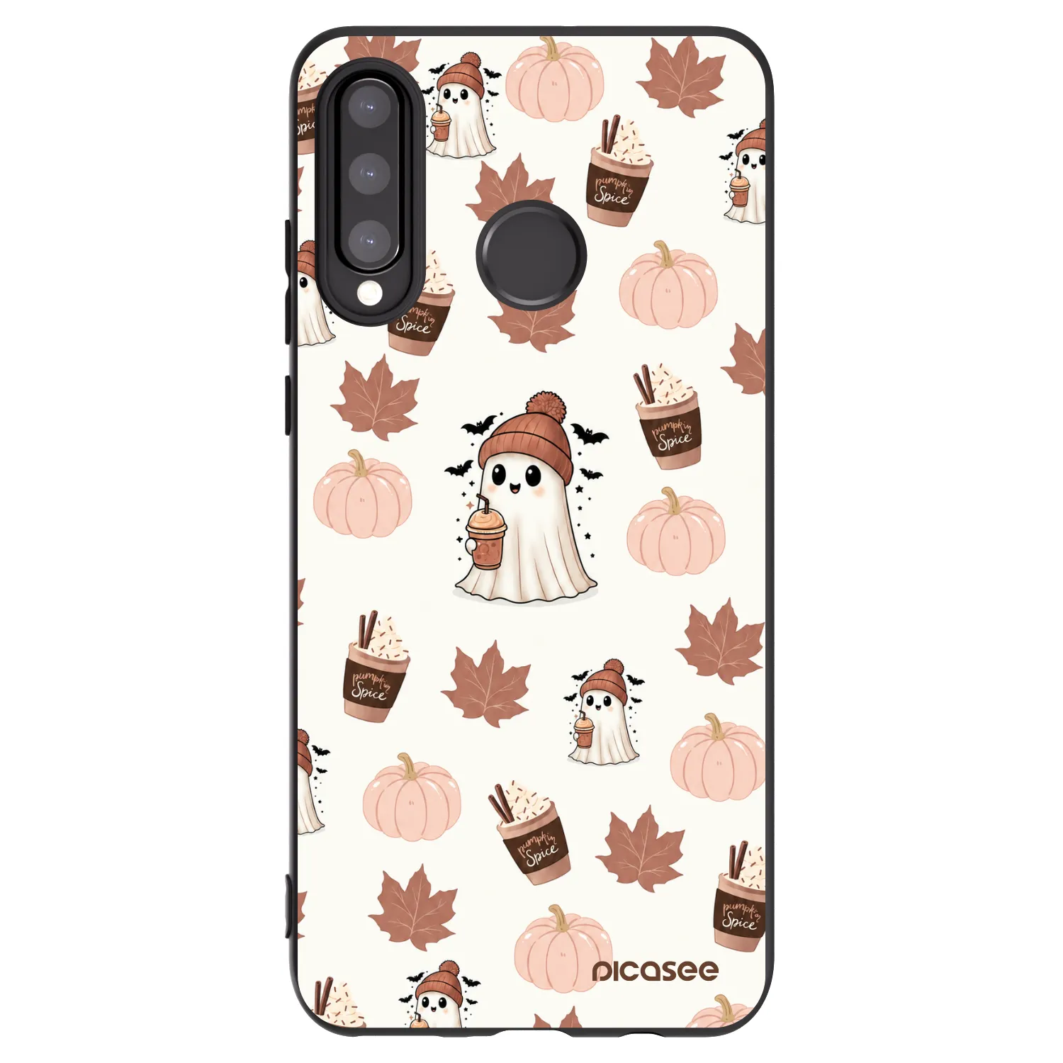 Picasee silikonski črni ovitek za Huawei P30 Lite - Pumpkin spice