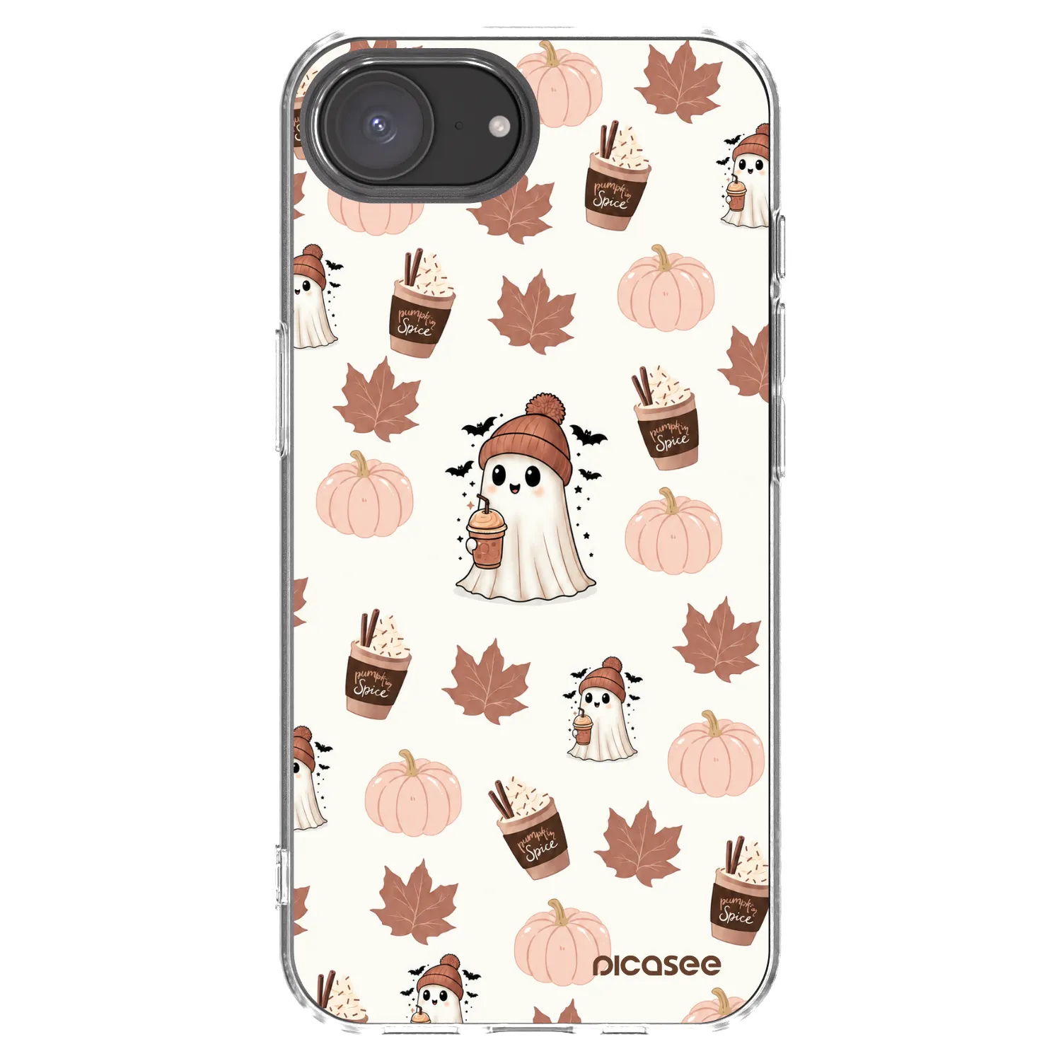 Picasee silikonski prozorni ovitek za Apple iPhone 17e - Pumpkin spice