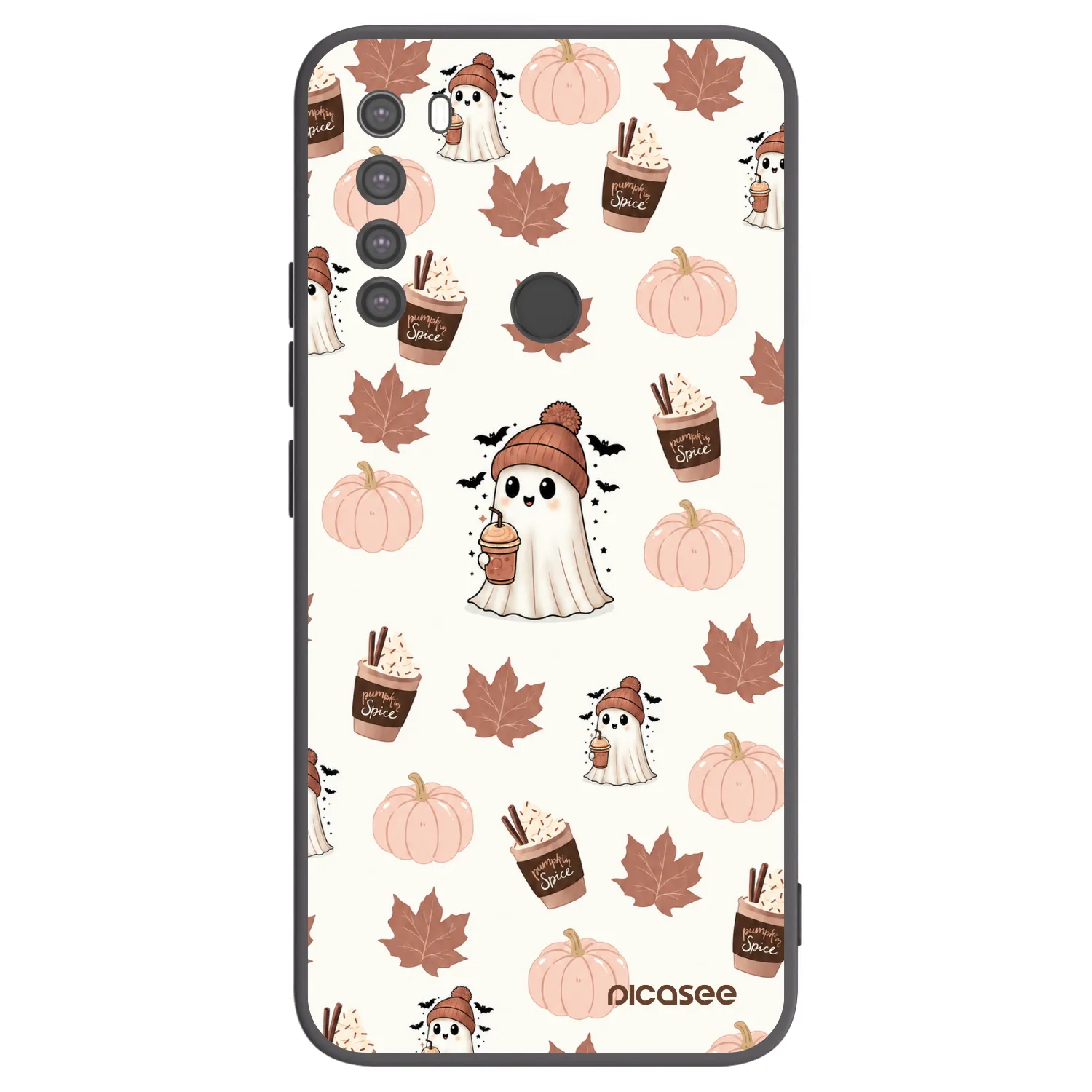 Picasee silikonski črni ovitek za Xiaomi Redmi Note 8 - Pumpkin spice