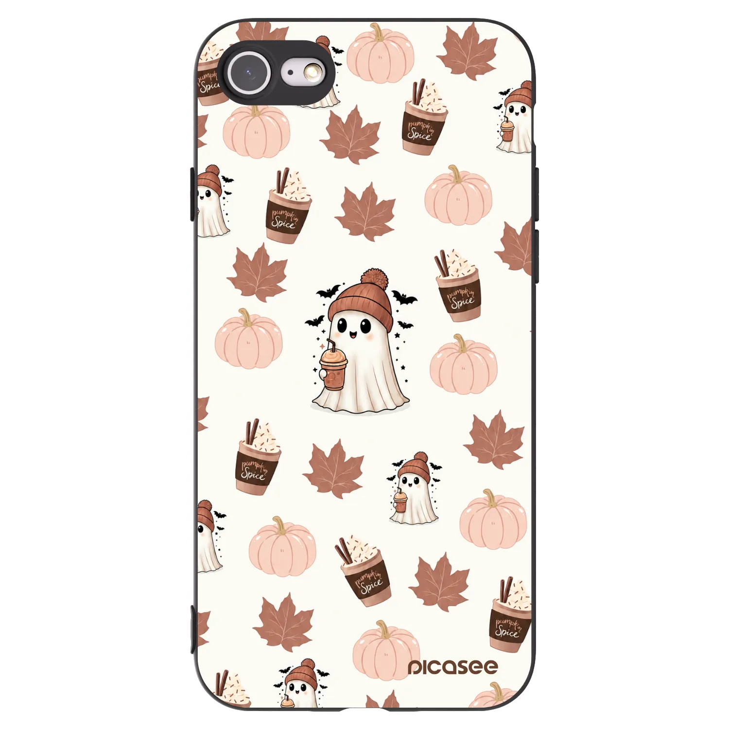 Picasee silikonski črni ovitek za Apple iPhone SE 2020 - Pumpkin spice