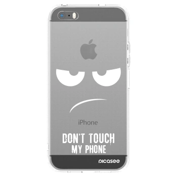 Picasee silikonski prozorni ovitek za Apple iPhone 5/5S/SE - Don't Touch My Phone