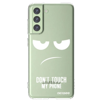 Picasee silikonski prozorni ovitek za Samsung Galaxy S21 FE 5G - Don't Touch My Phone
