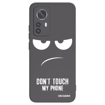 Picasee silikonski črni ovitek za Xiaomi 12 Pro - Don't Touch My Phone