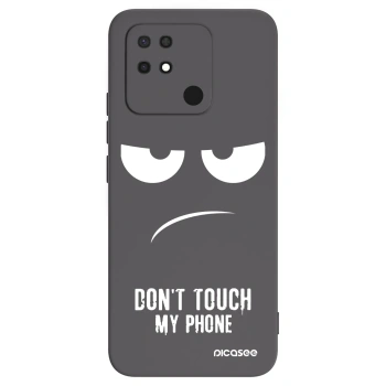 Picasee silikonski črni ovitek za Xiaomi Redmi 10C - Don't Touch My Phone