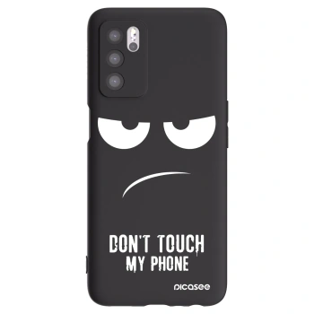 Picasee silikonski črni ovitek za OPPO A16 - Don't Touch My Phone