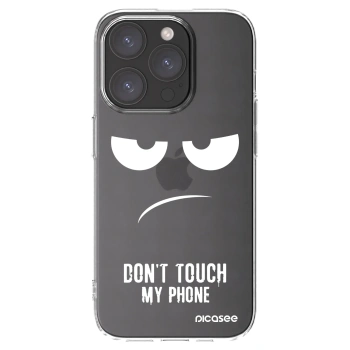 Picasee silikonski prozorni ovitek za Apple iPhone 15 Pro - Don't Touch My Phone