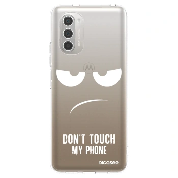 Picasee silikonski prozorni ovitek za Motorola Moto G51 - Don't Touch My Phone