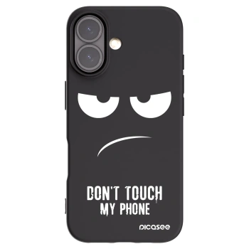 Picasee silikonski črni ovitek za Apple iPhone 16 - Don't Touch My Phone