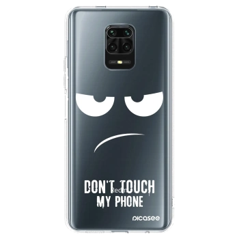 Picasee silikonski prozorni ovitek za Xiaomi Redmi Note 9 Pro - Don't Touch My Phone