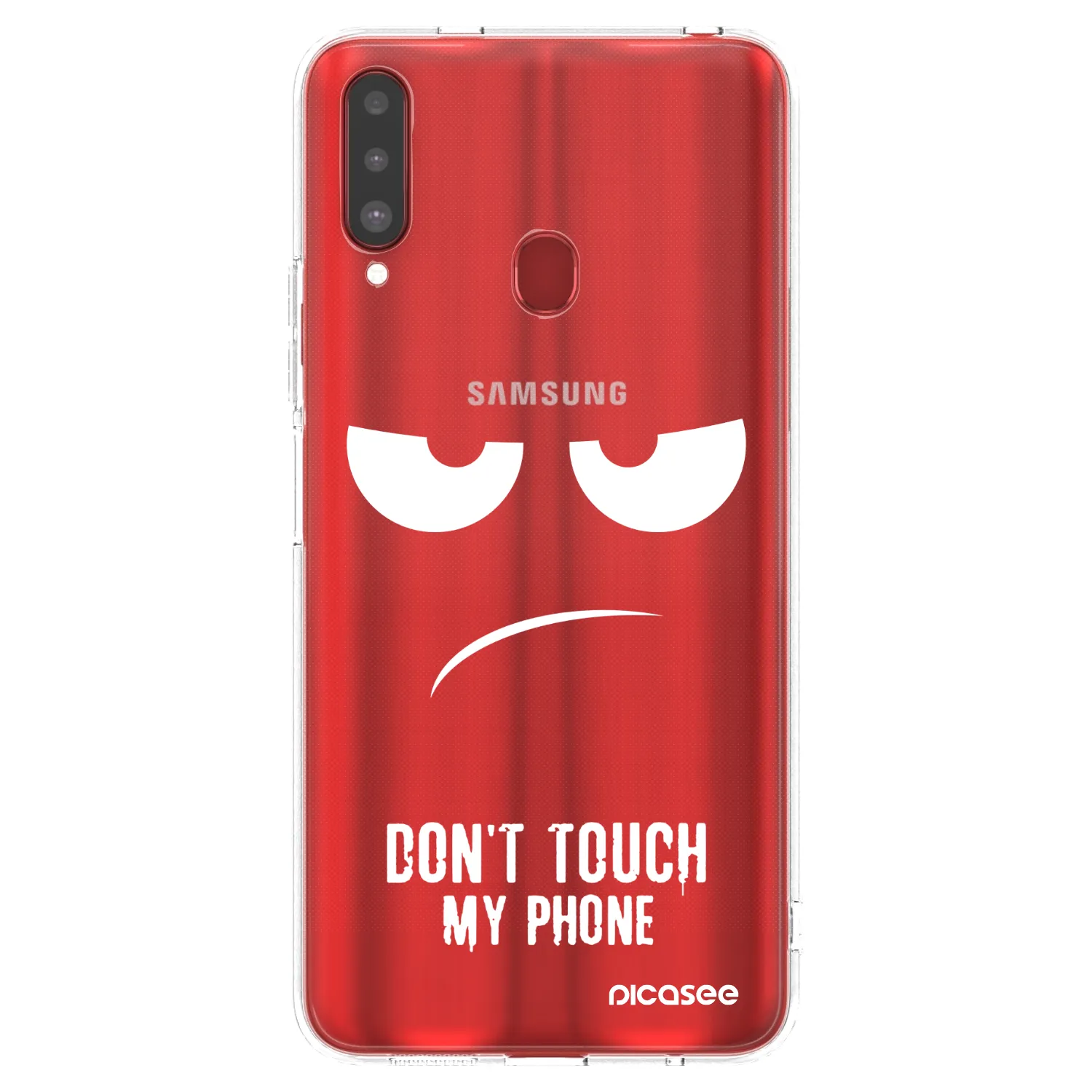 Picasee silikonski prozorni ovitek za Samsung Galaxy A20s - Don't Touch My Phone
