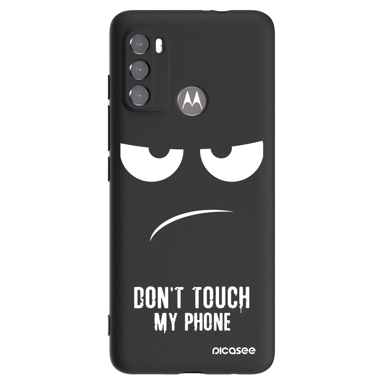 Picasee silikonski črni ovitek za Motorola Moto G60 - Don't Touch My Phone
