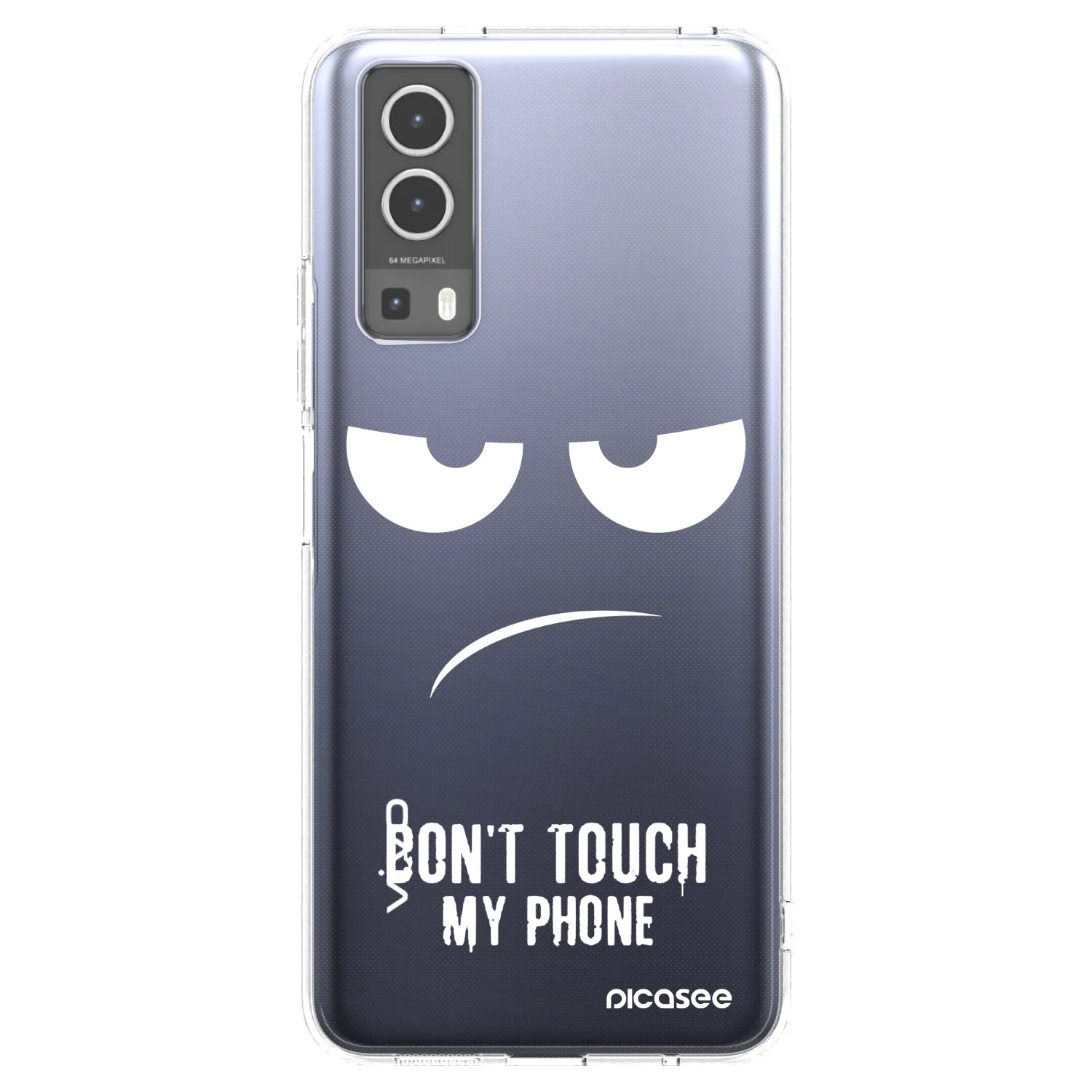 Picasee silikonski prozorni ovitek za Vivo Y72 5G - Don't Touch My Phone