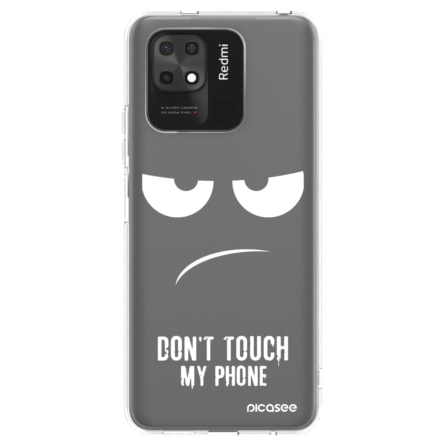 Picasee silikonski prozorni ovitek za Xiaomi Redmi 10C - Don't Touch My Phone