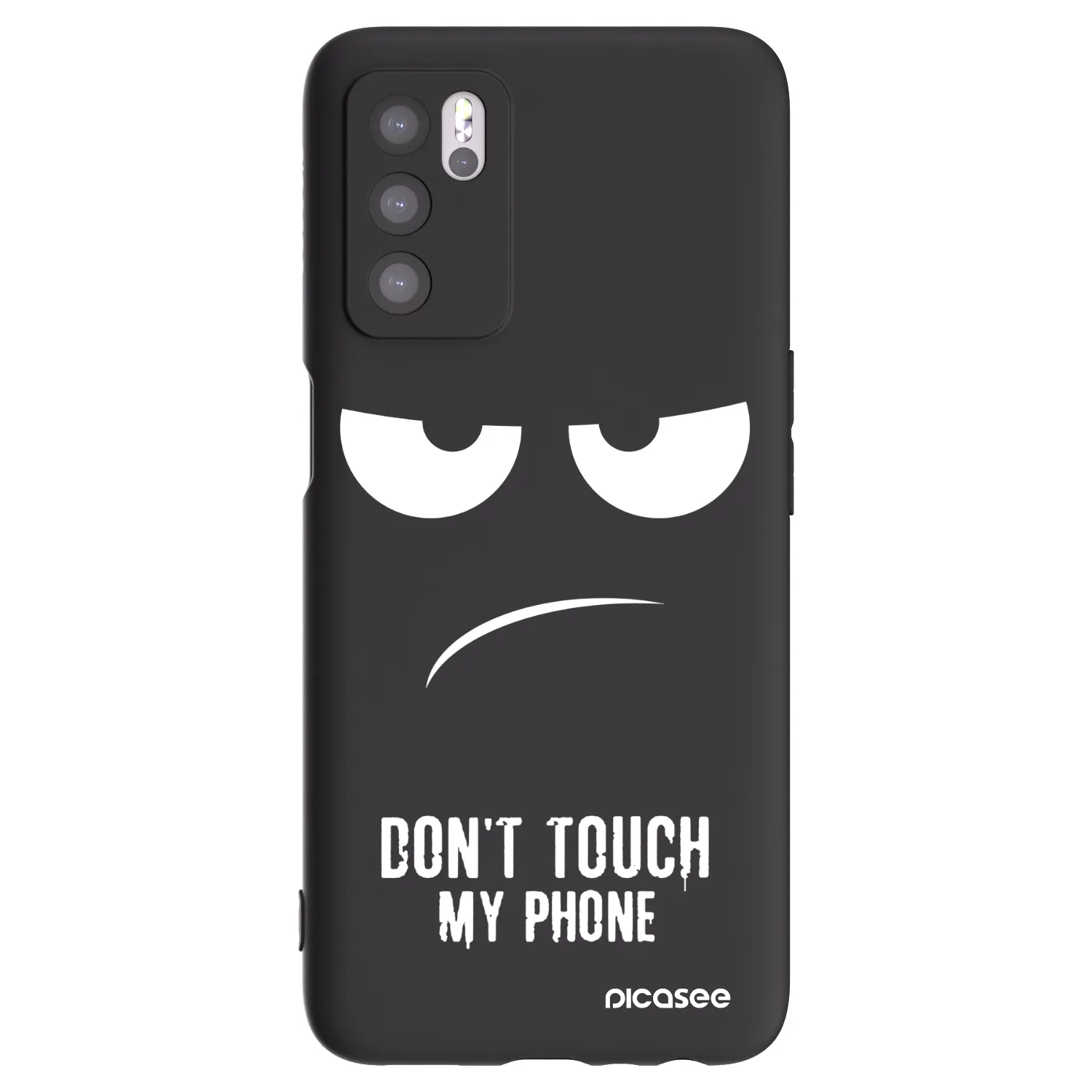 Picasee silikonski črni ovitek za OPPO A16 - Don't Touch My Phone
