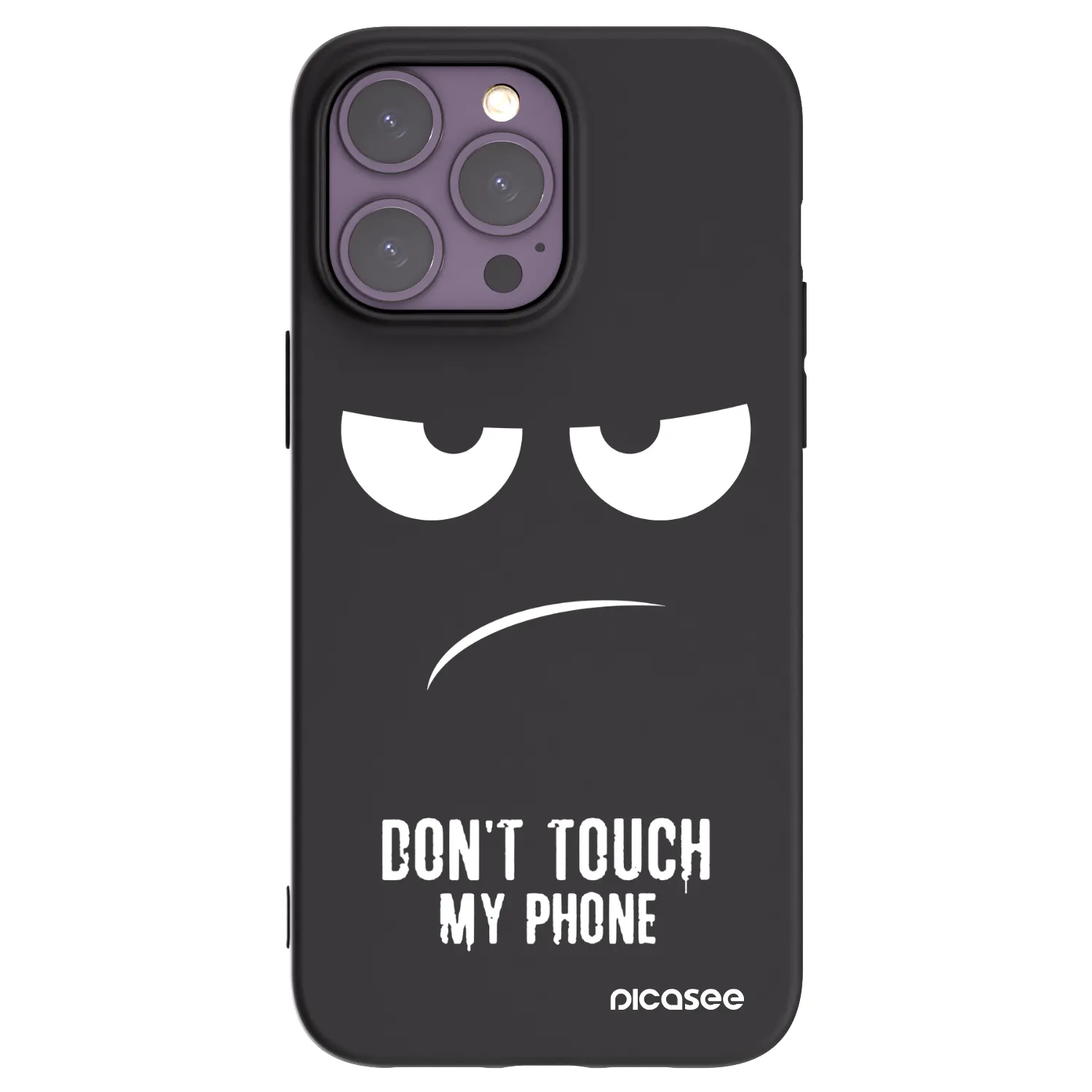 Picasee silikonski črni ovitek za Apple iPhone 14 Pro Max - Don't Touch My Phone