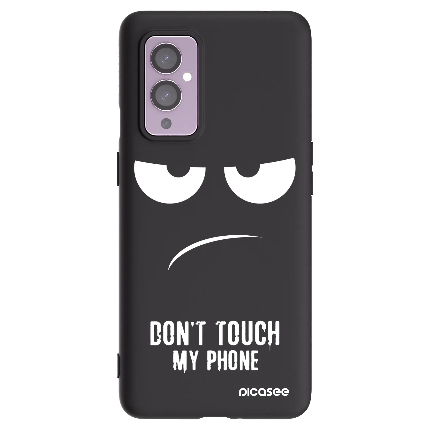 Picasee silikonski črni ovitek za OnePlus 9 - Don't Touch My Phone