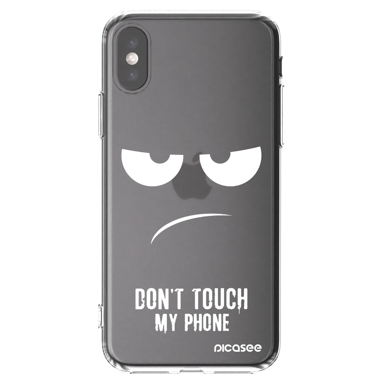 Picasee silikonski prozorni ovitek za Apple iPhone X/XS - Don't Touch My Phone