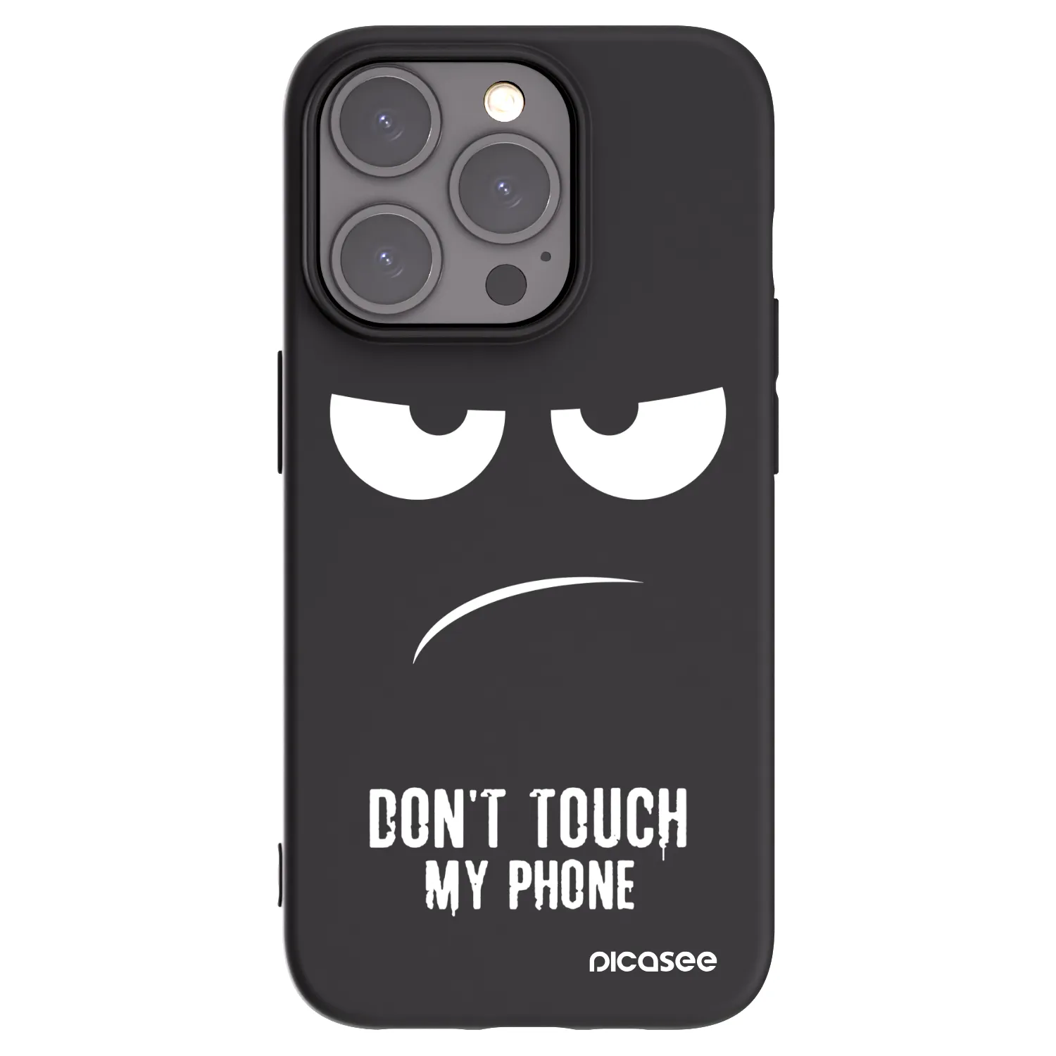 Picasee silikonski črni ovitek za Apple iPhone 15 Pro - Don't Touch My Phone