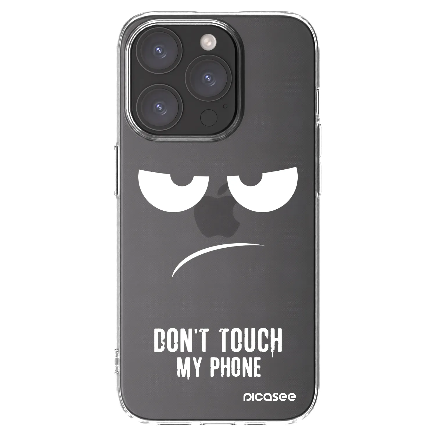 Picasee silikonski prozorni ovitek za Apple iPhone 15 Pro - Don't Touch My Phone